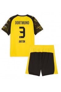 Fotbalové Dres Borussia Dortmund Waldemar Anton #3 Dětské Domácí Oblečení 2025-26 Krátký Rukáv (+ trenýrky)